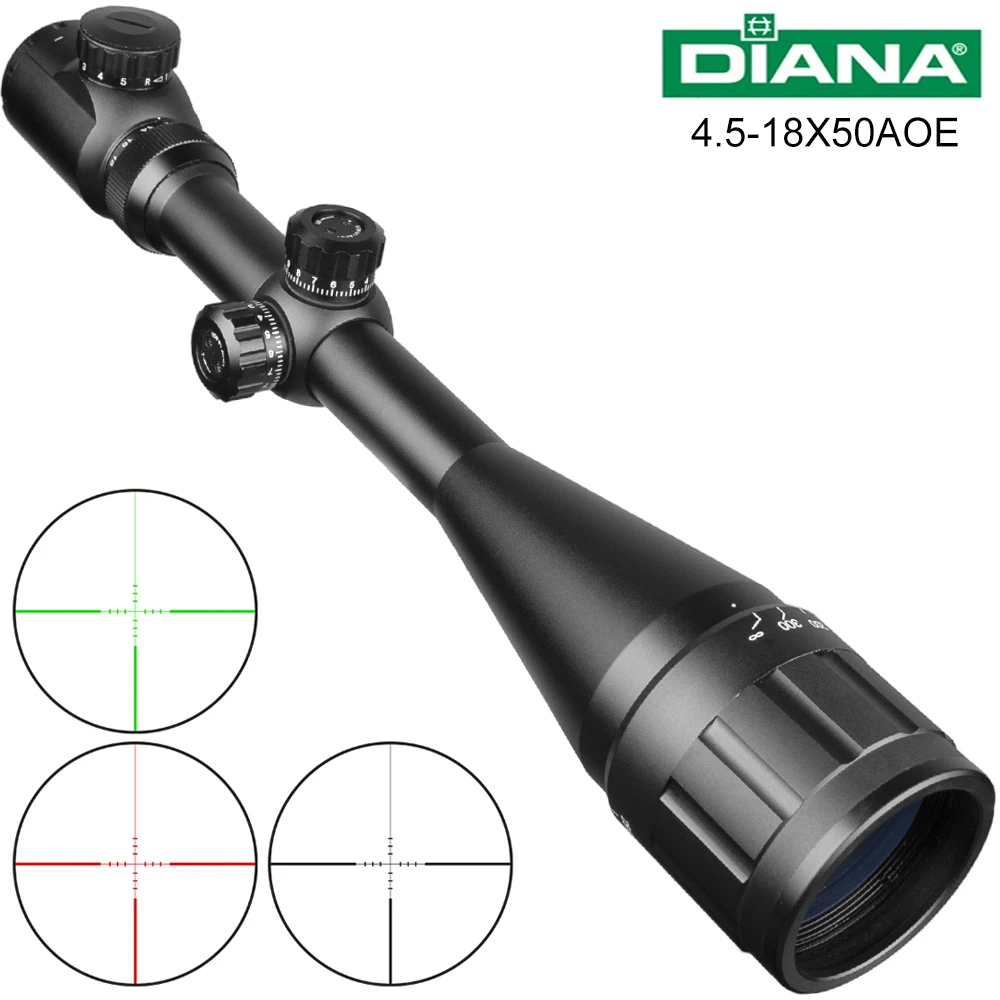 DIANA AOE 4 5 18X50 прицел Регулируемый зеленый красный точка крест охотничий светильник