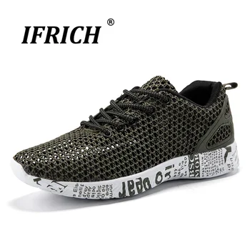 

Ifrich 2018 Spring Autumn Men Water Shoes Outdoor Anti-Slippery Beach Shoes Lightweight Lace-Up Aqua Shoes Mesh Breathable