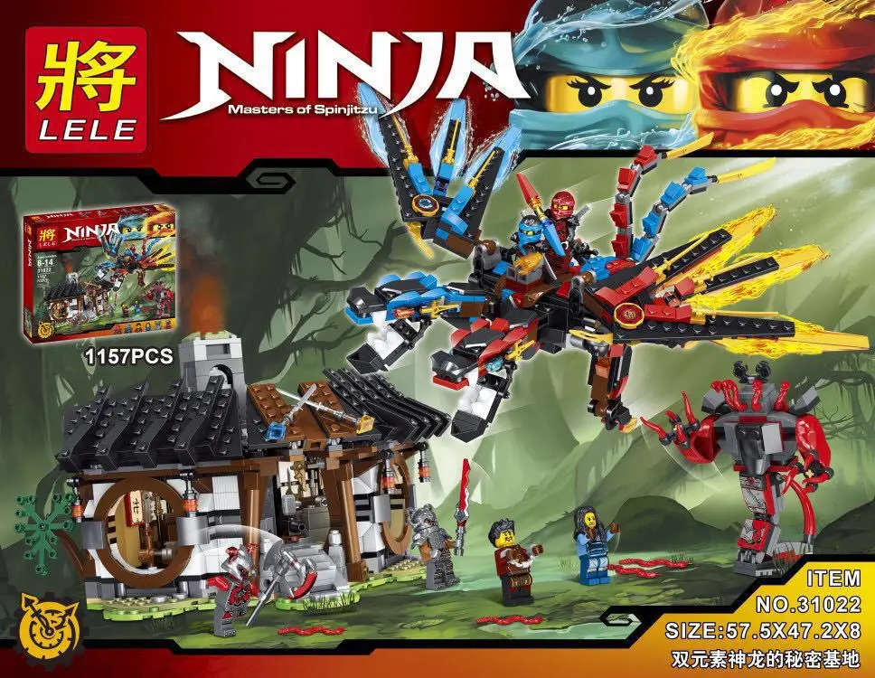 

Ninjagoed Series Dragon Mystery Model Compatible LegoINGLYS Ninjagoed Building Blocks Guard Toy for Children 1157 PCS
