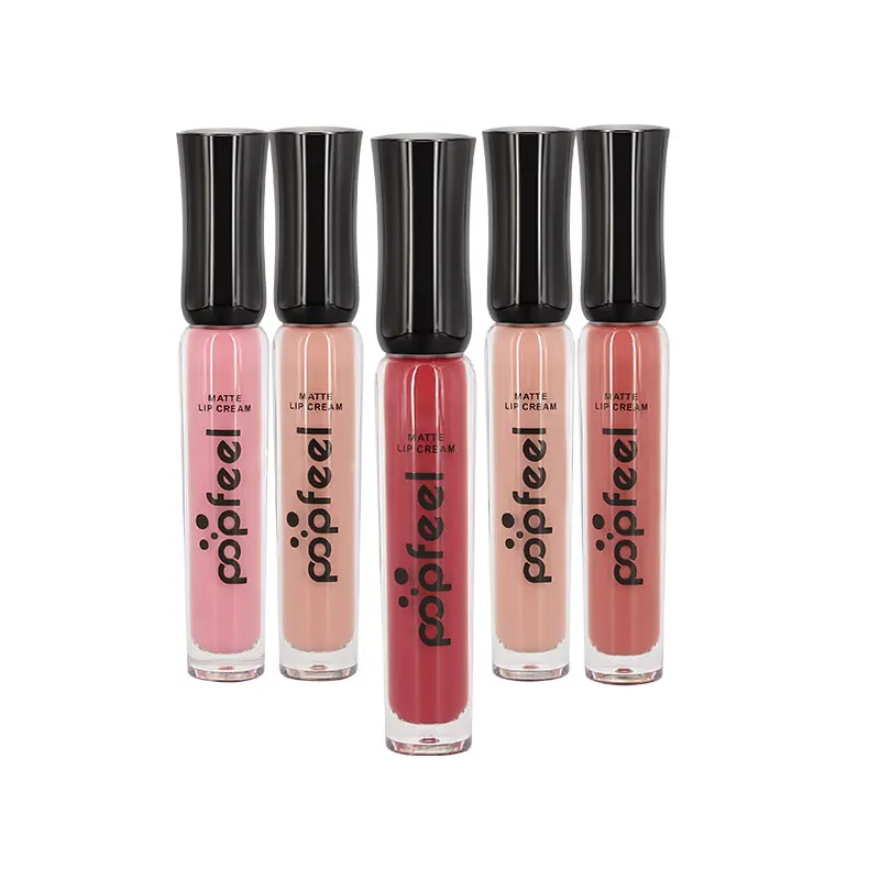 

POPFEEL 6 color glitter lipgloss kit batom lip plumper gloss beauty glazed lipstick lipstick matte