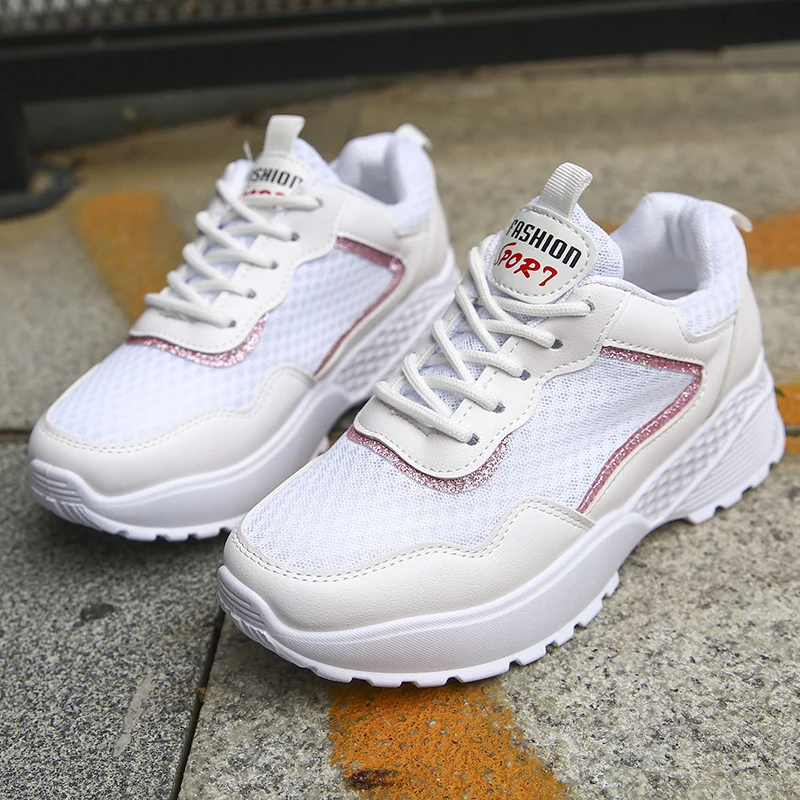 

2018 new spring and autumn mesh thick-soled casual shoes fashion simple trend personality flat shoes