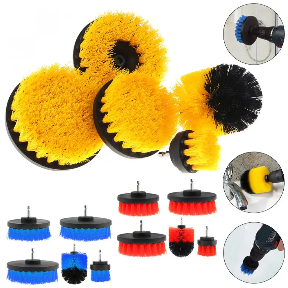 

5pcs/Set Power Scrubber Brush 2" 3.5" 4" 5" Electric Drill Brush for Cleaning Bathroom Carpet Sink Plastic Mechanical Tool Brush