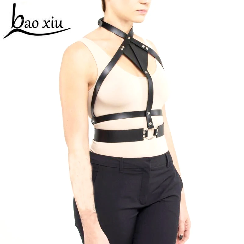 

New Hot sexy Punk women Leather belt slim Body Bondage Cage Punk Sculpting Harness Waist Belt Straps Suspenders Belt Accessory