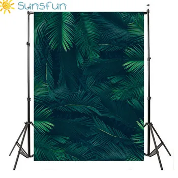 

Sunsfun 5x7FT Tropical Green Leaves Room Decoration Backdrop Photobooth Photo Studio Portrait Shooting 150x220cm