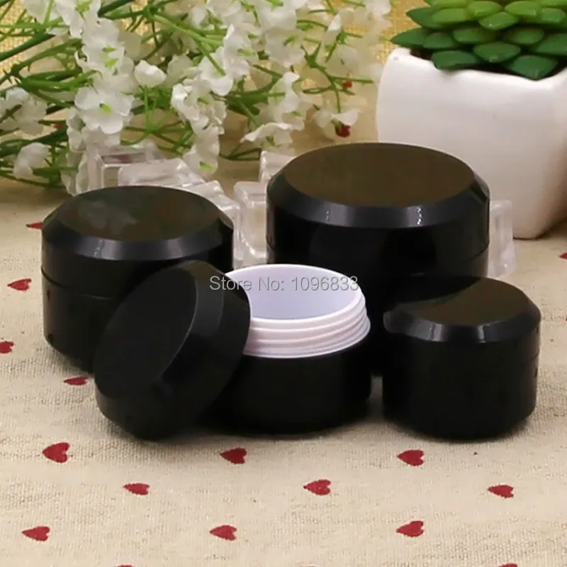  Empty Skin Care Packing Bottle Black Plastic Jar Facial Mask Cream Bottle Eye Cream Box Containers (4)