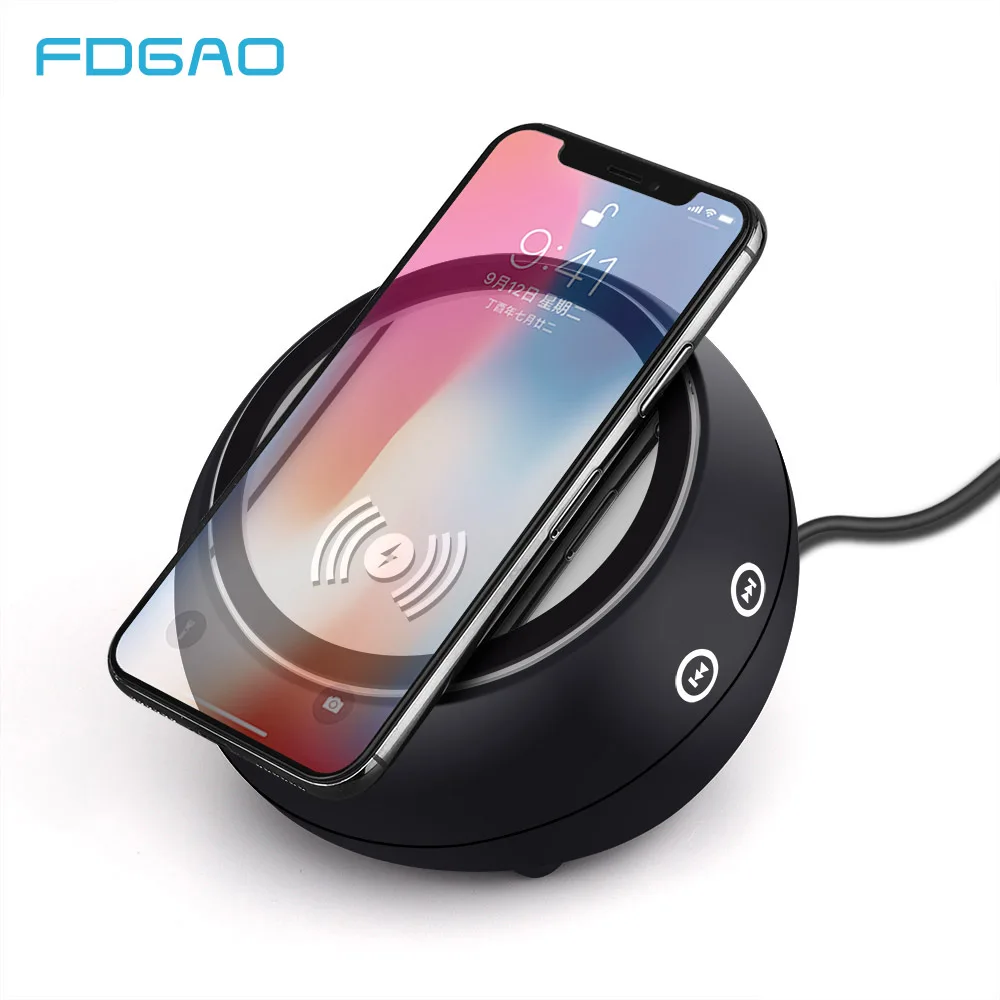 Беспроводное зарядное устройство FDGAO Qi с Bluetooth динамиком для iPhone XS MAX XR X 8