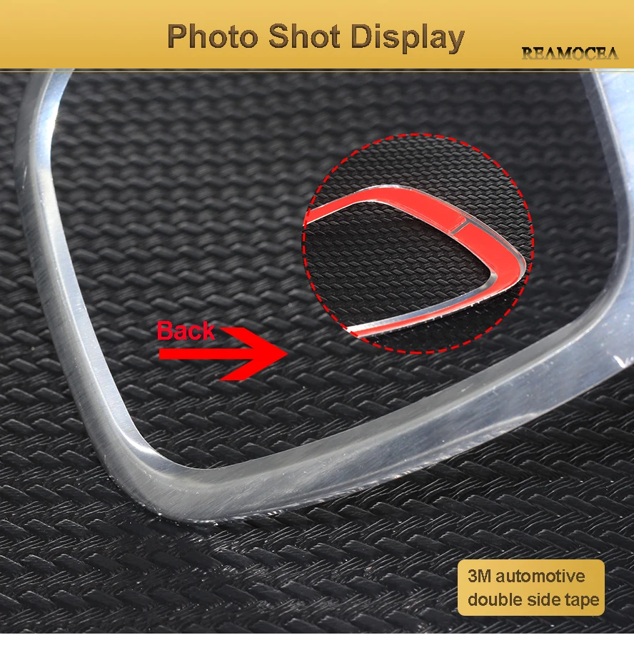 Reamocea Car Styling Aluminum Alloy Auto Steering Wheel Sticker Emblem Trim Frame Decal For Audi A3 A4L A6L Q3 Q5 (10)