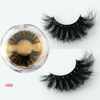 

lashes mink 25mm wholesale false eyelashes round box in golden glitter paper custom personal label for wholesale fast ship bulk
