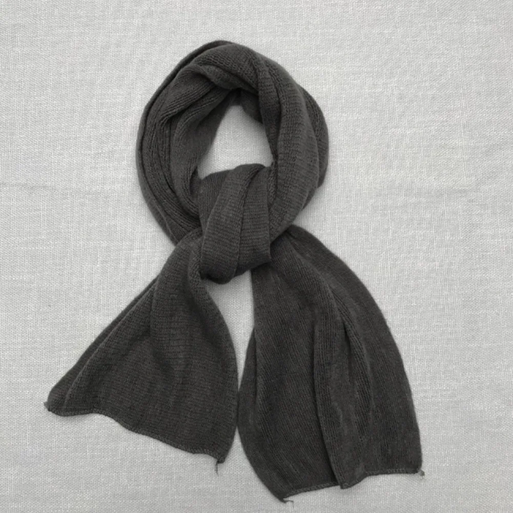 Мужской Одноцветный шарф, вязаный кашемировый унисекс толстый теплый зимний длинный шарф, мужской модный черно-белый зимний шарф серого цвета на каждый день - Цвет: deep grey