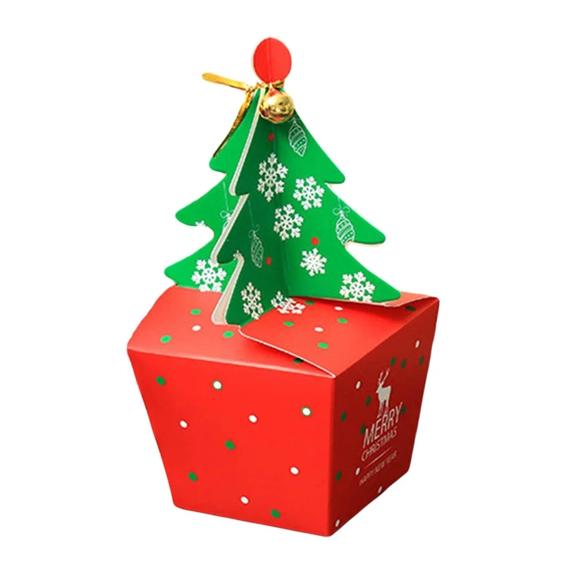 Merry Christmas Candy Box Bag 3D Christmas Tree Gift Box