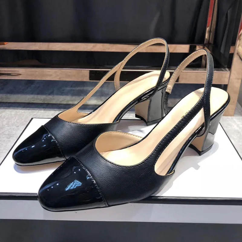 

Woman shoe 2019 Summer New Comfortable Black Round Head Woman High Heels Sandals Sexy Shining Buckle Lady Party Wedding Shoes