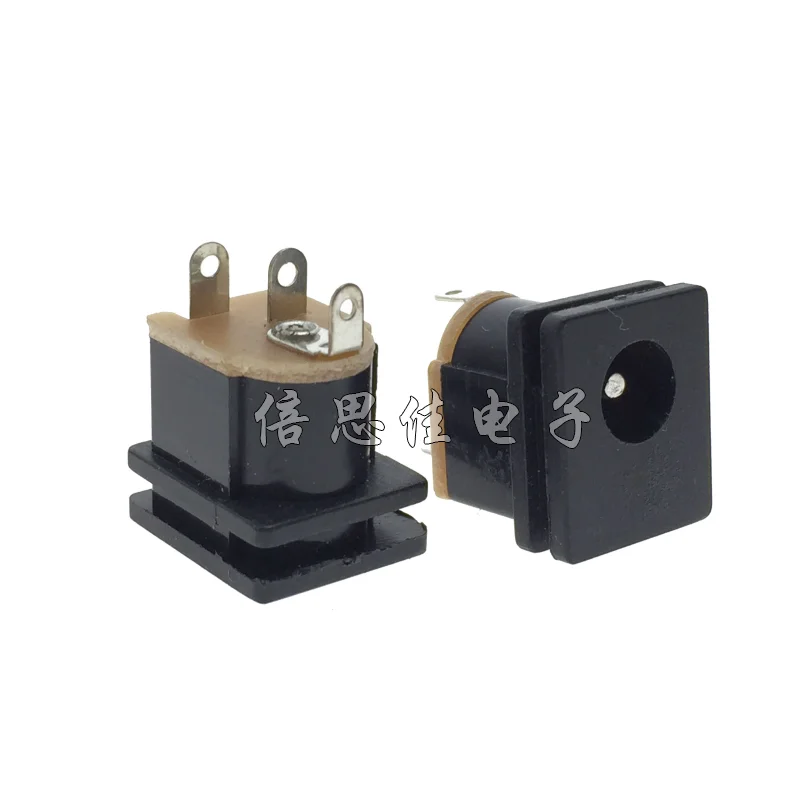 

10Pcs DC Power Socket DC-015 Jack 5.5-2.1 MM Square Panel Mounting 5.5X2.1mm