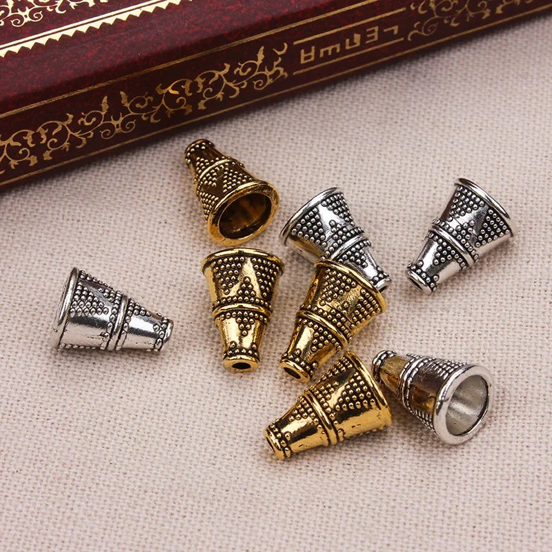 

20pcs/lot 8*12mm Fashion Antique Silver/Gold Cone Tube Spacers Beads Caps DIY Jewelry Making Accessories