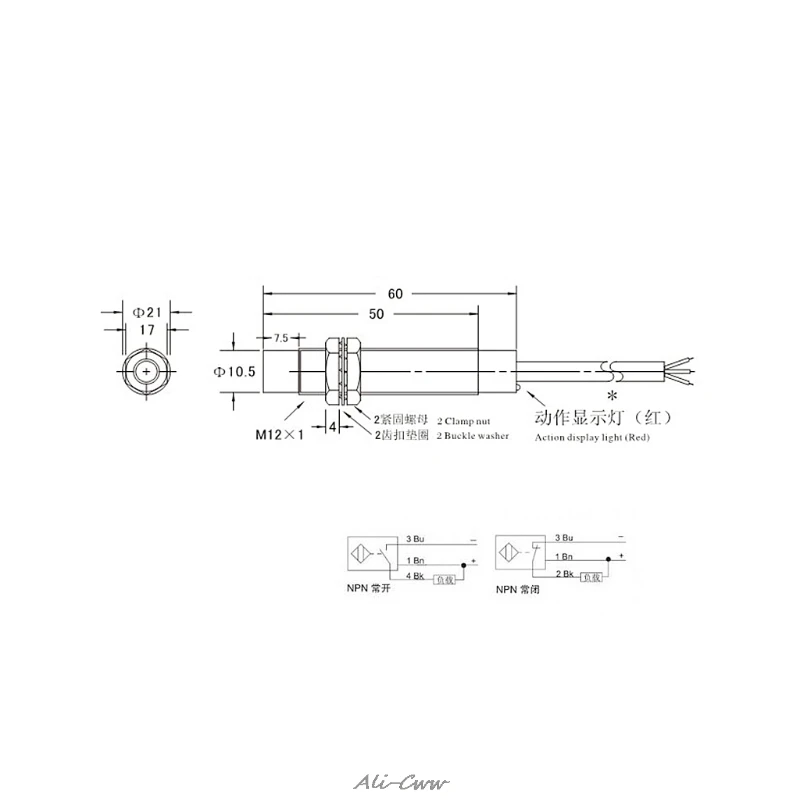 M12 4 мм DC 5 В NPN NO LJ12A3-4-Z/BX-5V индуктивный датчик приближения переключатель