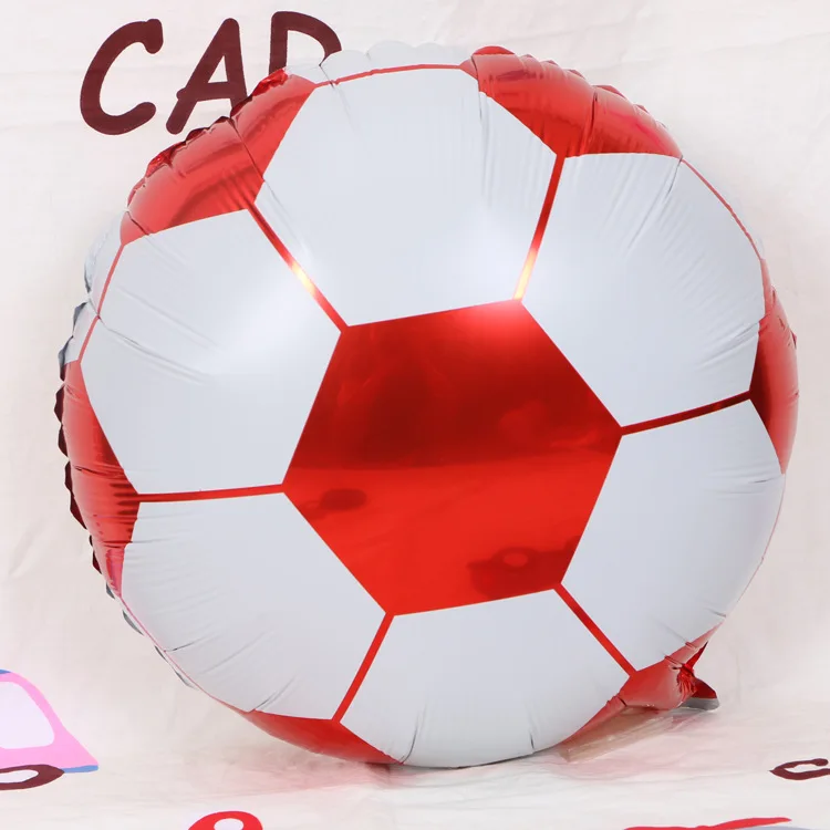 10pc 18 inch Soccer Balls The new football is red and gold Football Latex Balloons Birthday Party Children's Toys Football Theme - Цвет: 5pcs