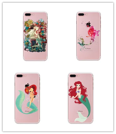

New For Iphone X 5s 6s 6plus 7plus 7 8 8plus Cartoon Fish Beautiful Mermaid Pattern Soft Clear Silicone Phone Case Coque Fundas