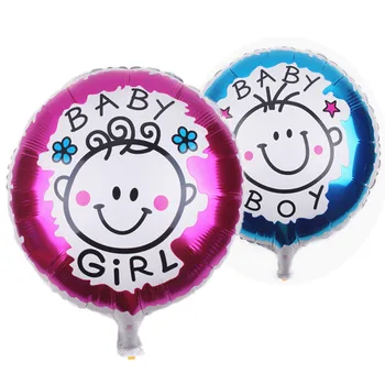 

KUWANLE 50pcs/lot 18inch Baby Boy Girl Foil Helium Balloons Baby Shower Birthday Party Supplies Decoration Inflatable Air Toys