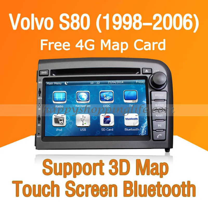 Car DVD Player with GPS Navigation for Volvo S80 Touch Screen Bluetooth