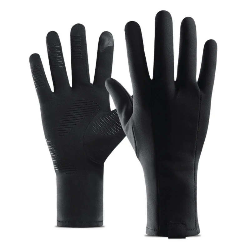 

Women Men Warm Winter Bike Gloves Thermal Touch Screen Full Finger Cycling Gloves Windproof Long Gloves Black TX005