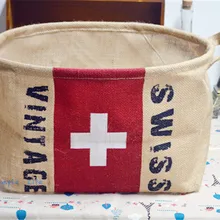 Многофункциональная ручка корзина для хранения Box хлопчатобумажная ткань композитный Водонепроницаемость Прачечная флаг узор Корзина Организатор 4 шт./лот