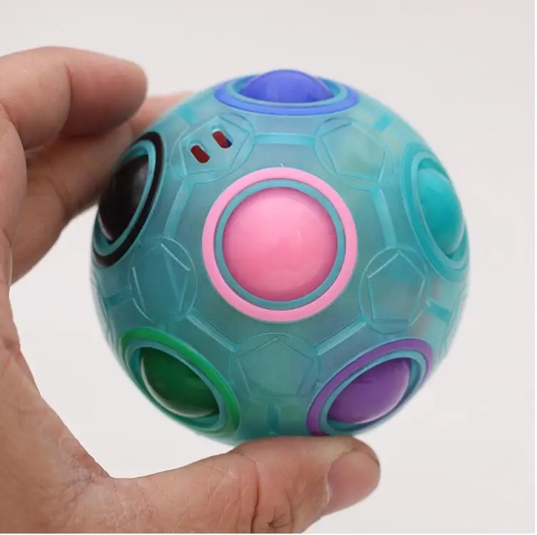 

HOT spherical cube luminous rainbow ball football magic speed cube puzzle children educational toy cube GMF baby free shipping