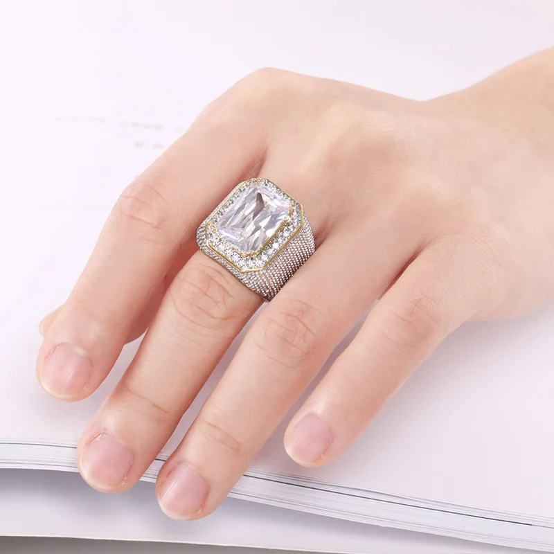 Мужское кольцо Bague Ringen из нержавеющей стали золотого цвета фиолетовое желтое