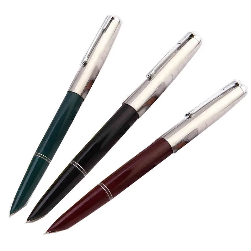 Hero 616 серебро и красная сталь авторучка с 0,5 мм перо из иридия ручки для студентов 138 мм