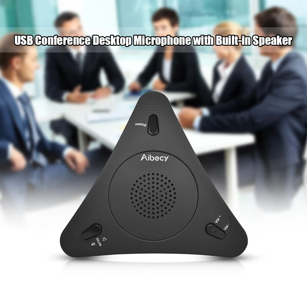 Aibecy usb مؤتمر احادي مكثف ميكروفون ميكروفون الكمبيوتر المكتبي المتكلم التكلم 360D لاقط الصوت مكتب