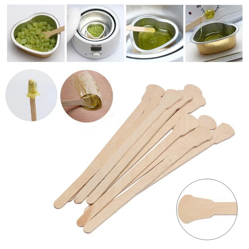 Shellhard 50pcs Hot Sale Waxing Wood Sticks Disposable Wooden Wax Applicator For Hair Removal Waxing Stick Spatulas