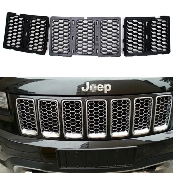 1Set Black ABS Auto Front Grill Mesh Grille Insert For Jeep Grand
