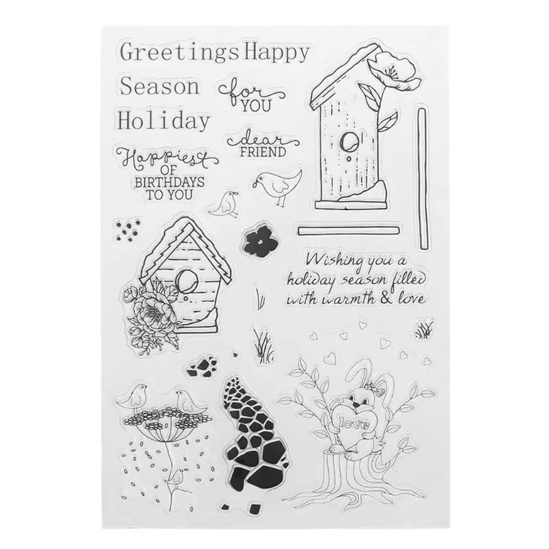 

Bird House DIY Silicone Clear Stamp Cling Seal Scrapbook Embossing Album Decor