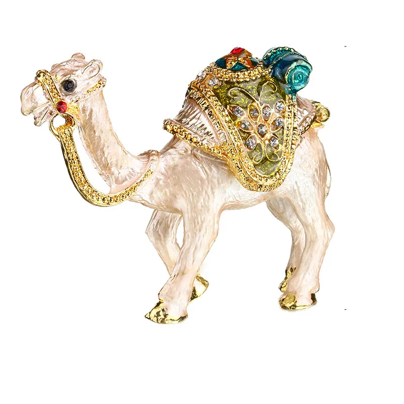 2 inch Metal Camels Trinket Box Ring with Crystal Wedding Storage Holder Earring Jewelry Box Souvenirs Bithday Gril Gift Crafts (9)