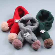 Мода, шарфы для детей, зимний мягкий плюшевый шарф для родителей, вязаный шерстяной Одноцветный шарф-кольцо для девочек и мальчиков