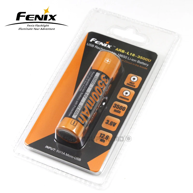 Горячий продукт Fenix ARB-L18-3500U 18650 USB литий-ионная аккумуляторная батарея 3500mAh с микро-usb зарядным портом