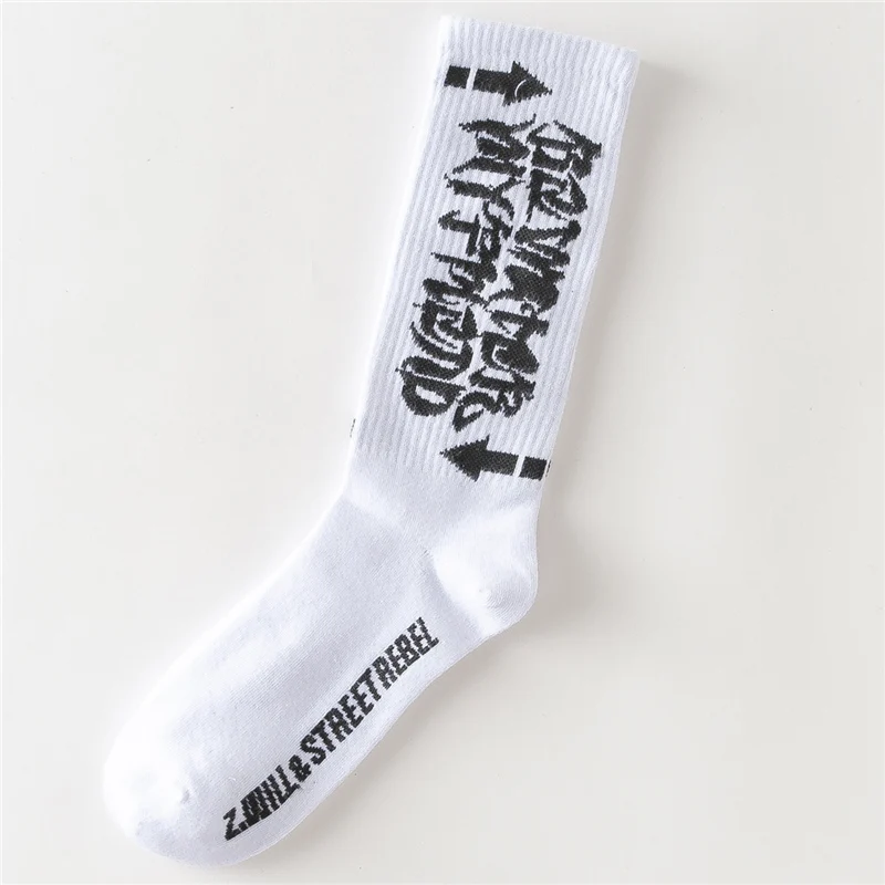 Харадзюку мужские носки с принтом слов юмора Ulzzang хип-хоп уличные носки для скейтборда унисекс, носки для влюбленных, Прямая поставка, 2 шт. = 1 пара - Color: 1