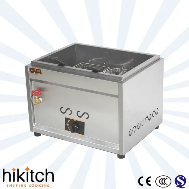 Peralatan Dapur Restoran Komersial 17l 1 Tank 2 Baskets Gas Deep Peralatan Dapur Restoran Komersial 17l 1 Tank 2 Baskets Gas Deep Fryer Mesin