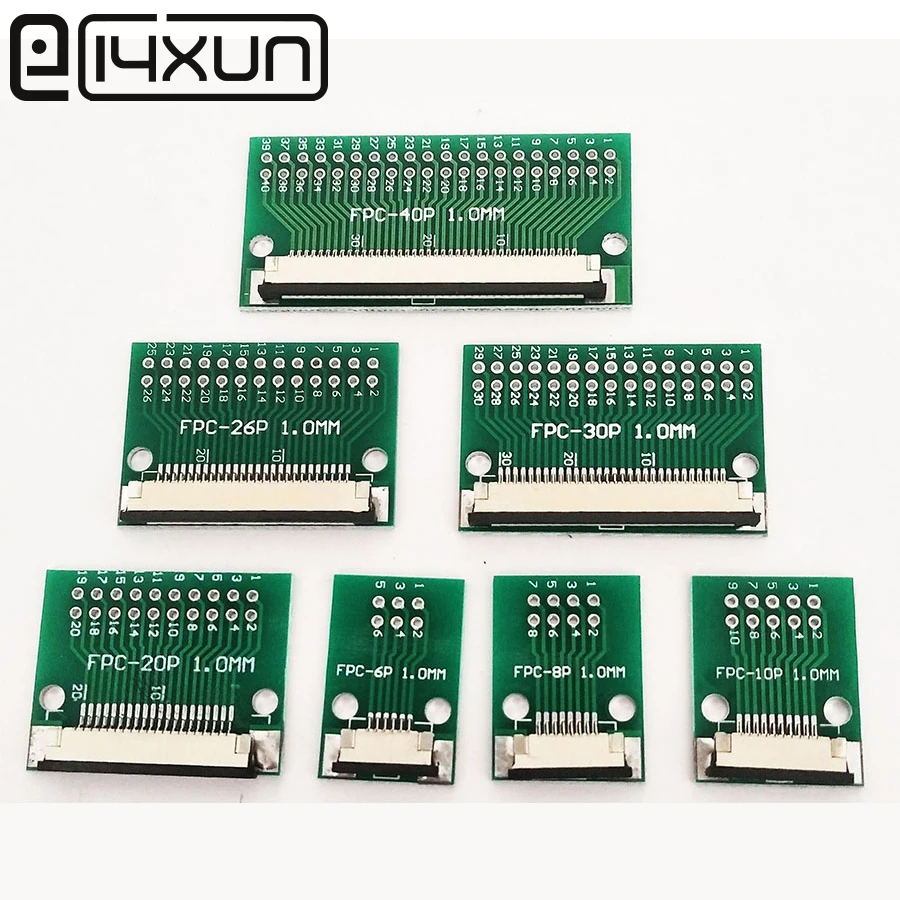

1pcs FPC FFC Cable 6 8 10 20 26 30 40 PIN 1.0 mm pitch Connector SMT Adapter to 2.54 mm 1.00 inch pitch through hole DIP PCB