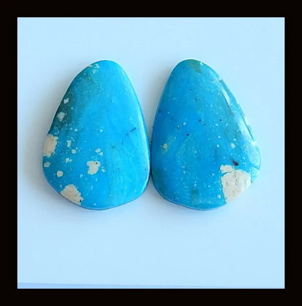 

Natural Turquoise Stone fashion Cabochon Pair, 28x20x4mm,6.8g
