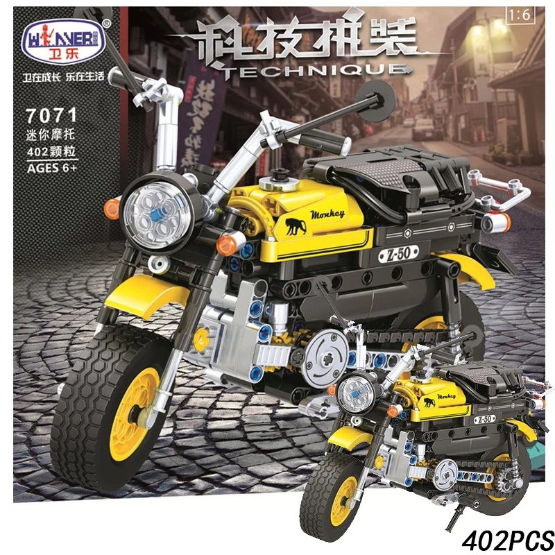 Mini Motorcycle 402pcs Legoings Technic MOC Vehicle Creator City Building Blocks Bricks DIY Model Toys for children boy Gifts