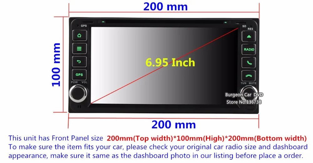 Clearance Car DVD for Toyota Tundra Sequoia Alphard Kluger Aversis Hilux VIOS Camry Corolla Prado RAV4 Prado GPS navigation Stereo Radio 5