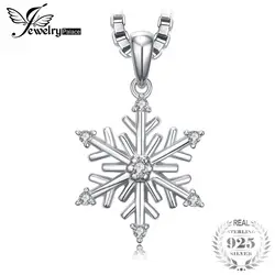 JewelryPalace элегантный снежинки кубического циркония Pendnat Цепочки и ожерелья 925 серебро подарки для Для женщин ювелирные изделия 45 см цепи