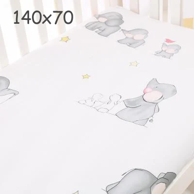 Хлопок простыня детская кроватка/корзина/наматрасник популярные детские постельные принадлежности - Цвет: elephant140x70