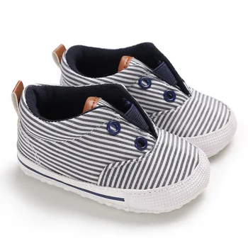 

Fashion newborn baby shoes male baby canvas stripes children baby soft first Walkers bottom shoes toddler baby toddl