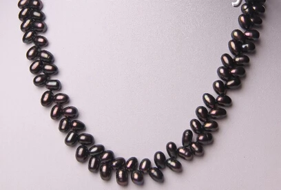 

Miss charm Jew1321 8mm baroque black freshwater cultured pearl necklace NEW