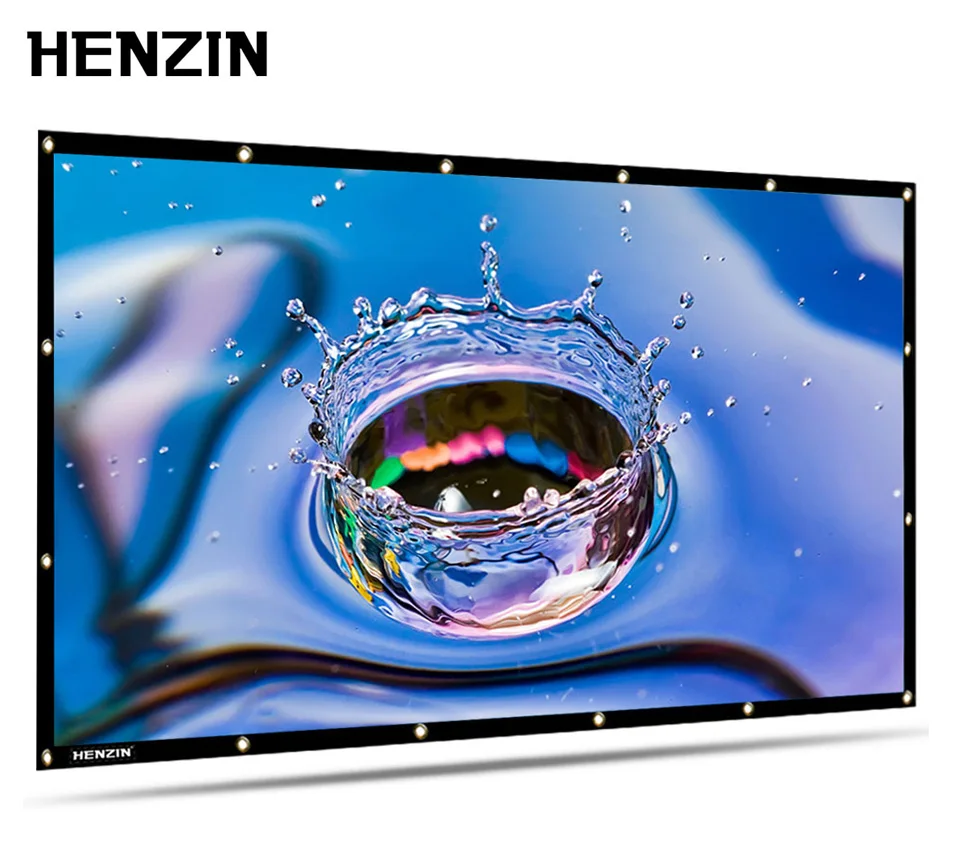 

Foldable 120 Inch Projector Screen Portable HD 16:9 PVC Fabric Projection Screen for Indoor Home Theater Office Outdoor Cinema