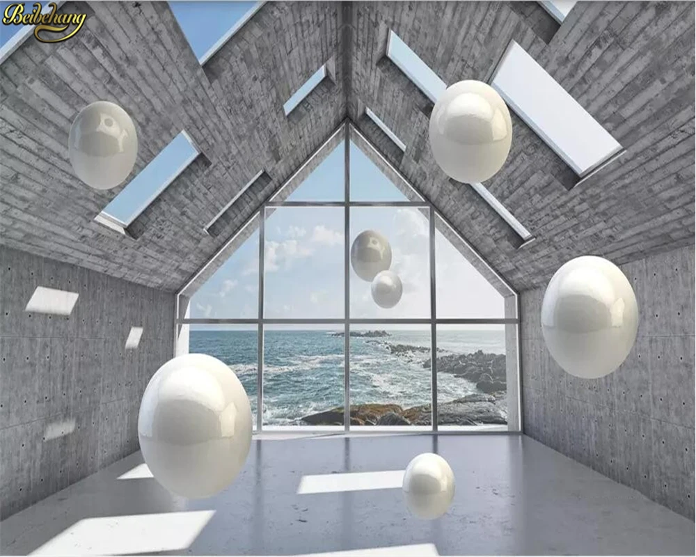 

beibehang Custom Photo Wallpaper 3D Abstract Space Stereoscopic Circle Ball Background Mural Wall Painting Living Room Sofa TV