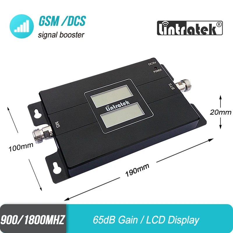 Усилитель сигнала Lintratek 2G 900 3G 1800 усилитель сотового GSM DCS МГц Ретранслятор