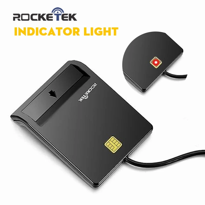 Rocketek USB 2.0 Smart Card Reader CAC ID,Bank card,sim card cloner connector cardreader adapter pc computer laptop accessories