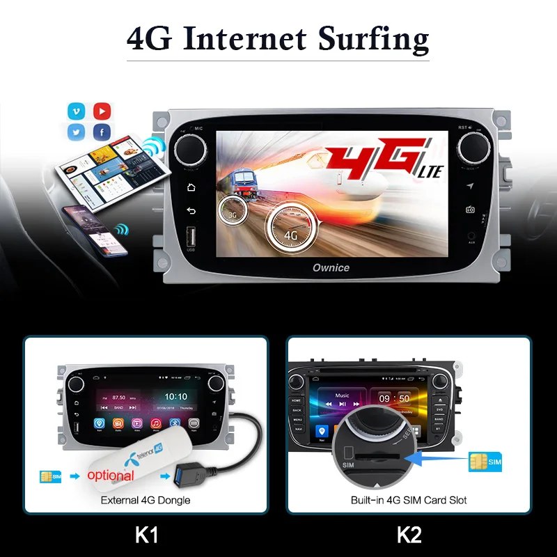 Ownice K1 K2 Android 6 0 Восьмиядерный 32G rom автомобильный dvd плеер gps для Ford Mondeo S Max Cmax Focus II