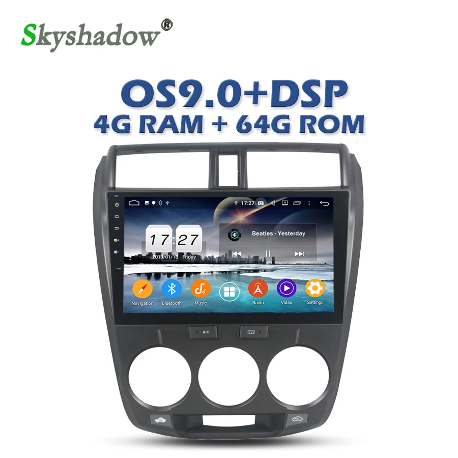 Discount DSP IPS Car DVD Player Android 9.0 4GB +64GB + 8core GPS Google map RDS Radio wifi Bluetooth 4.2 For Honda CITY 2006- 2012 2013 0